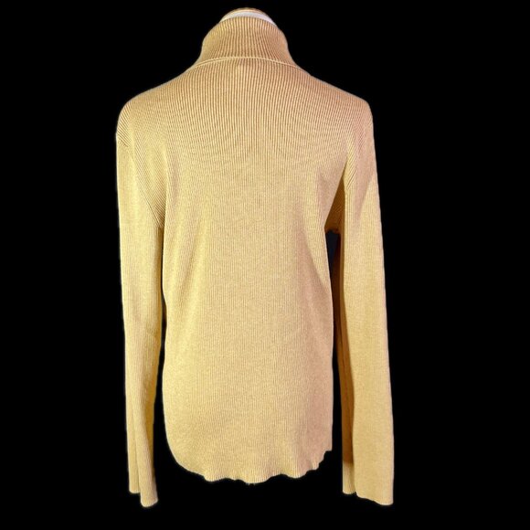 Chico's Size 3 (XL) Ribbed Knit Turtleneck Top or Light Sweater Tan - Picture 4 of 7